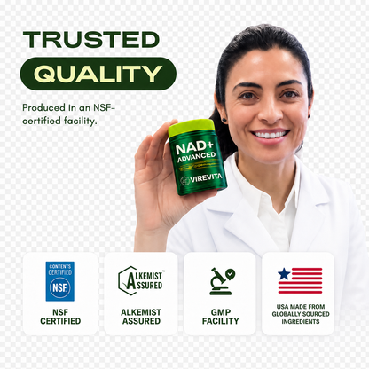 VireVita NAD+ marketing image for midlife cellular energy support