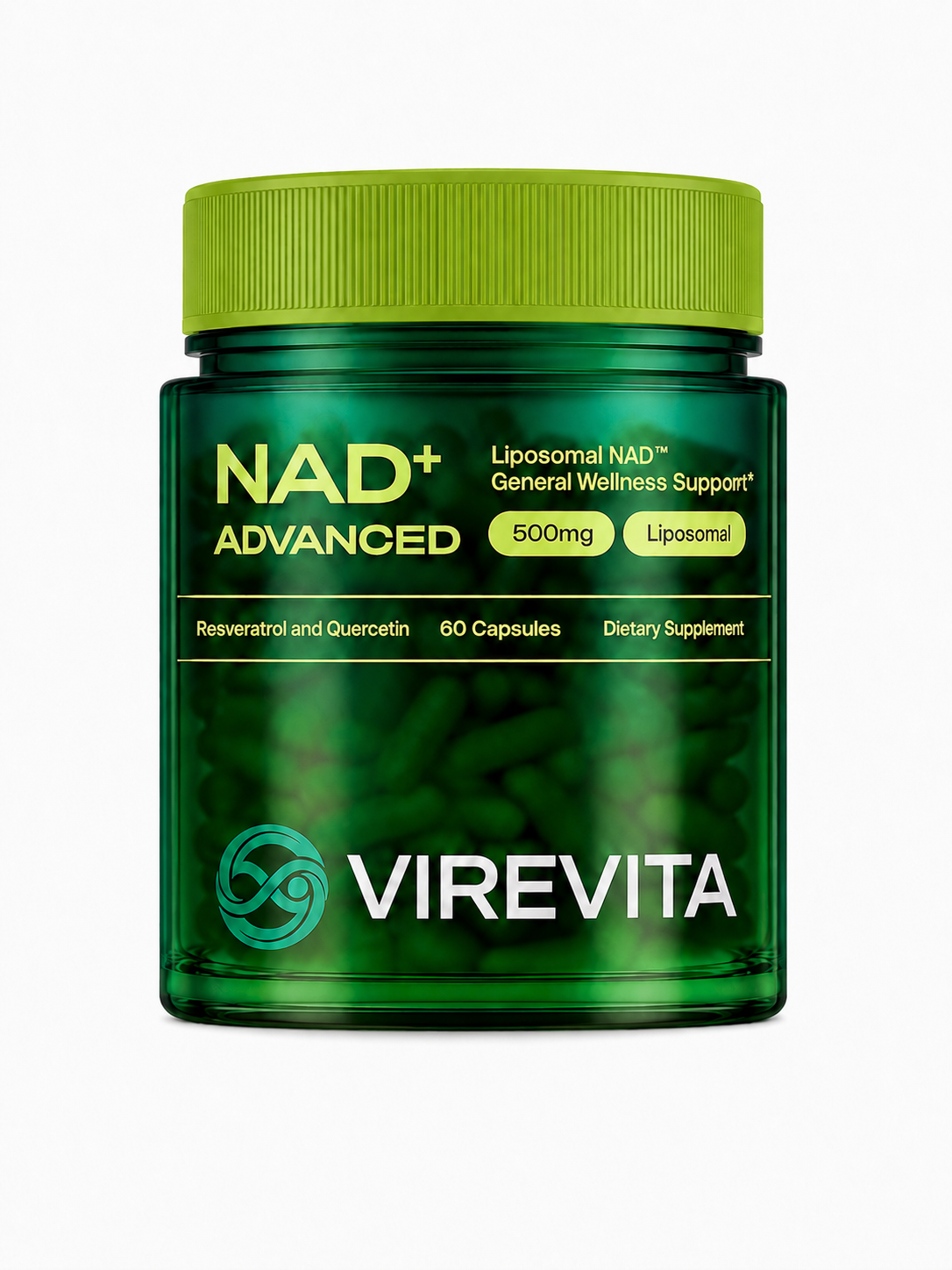 VireVita NAD+ supplement bottle with product label