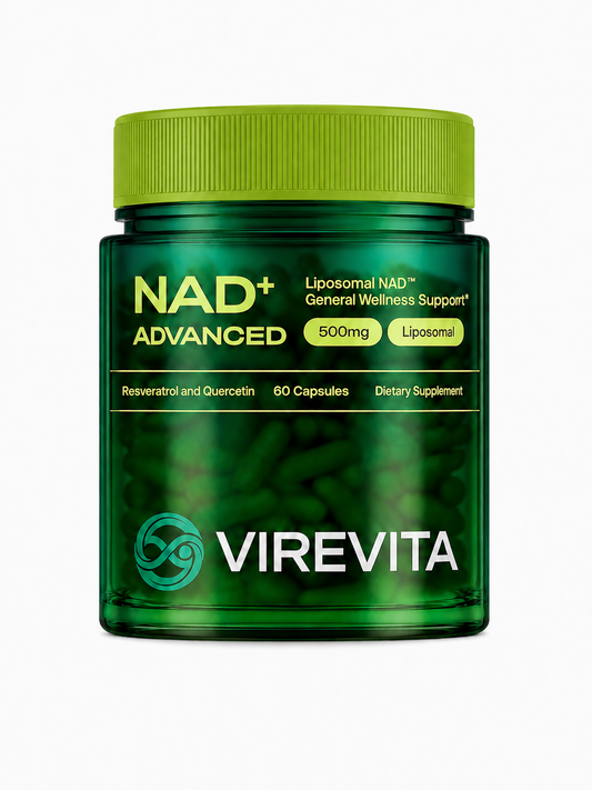 VireVita NAD+ supplement bottle with product label